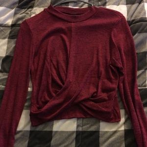 Cropped Mock Neck Long Sleeve!